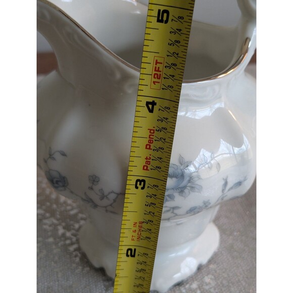 Johann Haviland Bavaria Creamer Germany Fine China Blue Garland Floral Pitcher - Picture 10 of 12